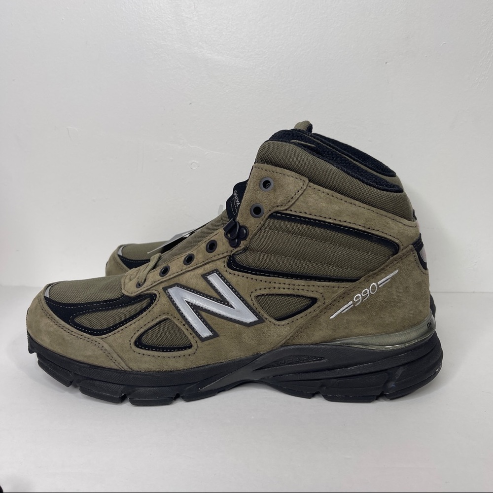 New Balance 990 V4 Mid Green Army Suede Boot 10.5 - Picture 5 of 12
